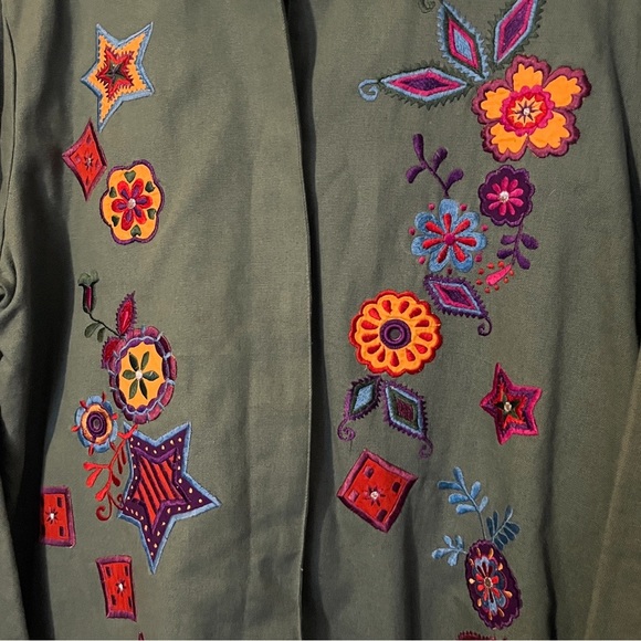 Hearts Of Palm Eclectic Colorful Floral Jacket - Bohemian, Hippie, Quirky - Picture 6 of 8